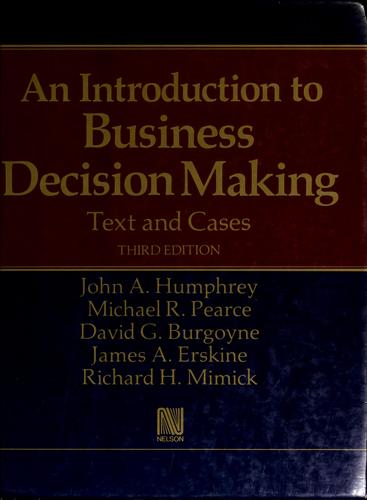 An Introduction to Business Decision Making
