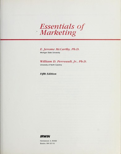 Essentials of marketing