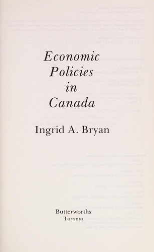 Economic Policies in Canada