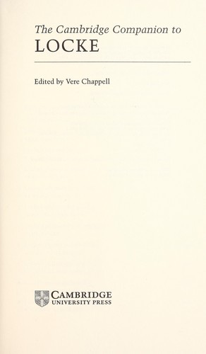 The Cambridge Companion to LOCKE