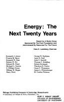 Energy:The next twenty years