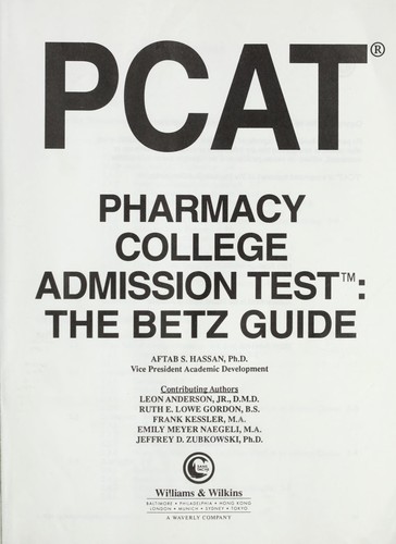 PCAT.Pharmacy college admission test
