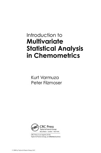 Introduction to multivariate statistical analysis in chemometrics